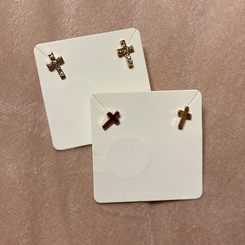 Christian Cross Earrings - Set of 2